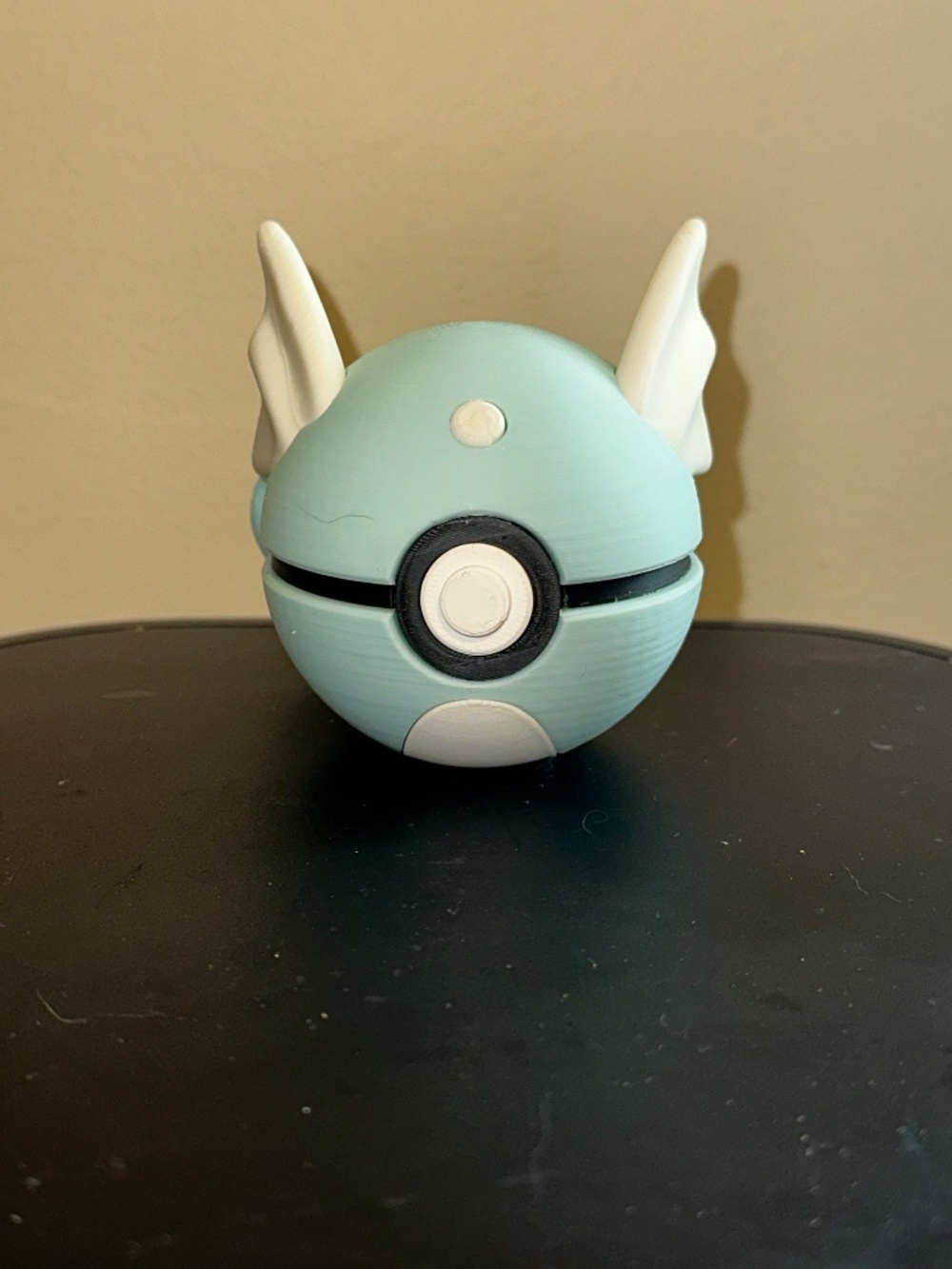 Light Blue Winged Sea Serpent Sphere Display – 3D Printed Dragon Orb